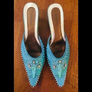 Bonnibell Beaded Turquoise Slingback Ladies Shoes